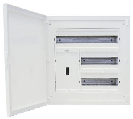 Complete Flush Mounting Incomer Panelboard- 44 Modules (2x12+1x20)+RCD